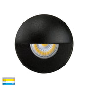 Mini Ollo 12V 1W CCT LED IP67 Recessed Step Light with Eyelid Black