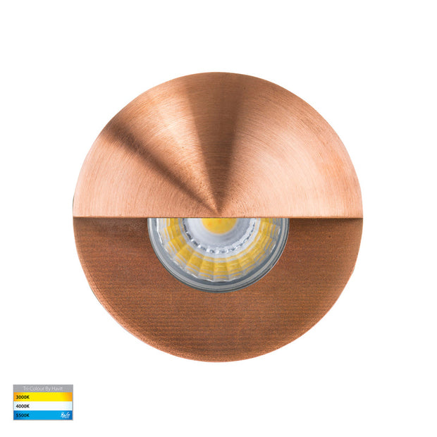 Mini Ollo 12V 1W CCT LED IP67 Recessed Step Light with Eyelid Copper