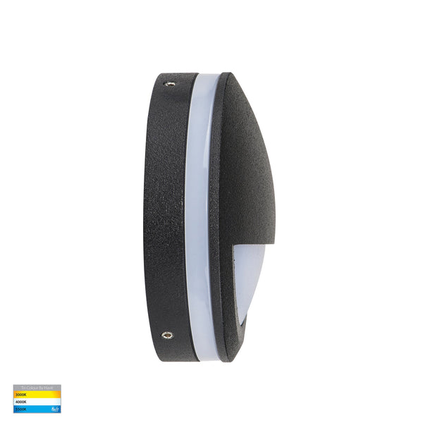 Nava 240V 5w 3CCT Surface Mounted Step Light with Eyelid Black