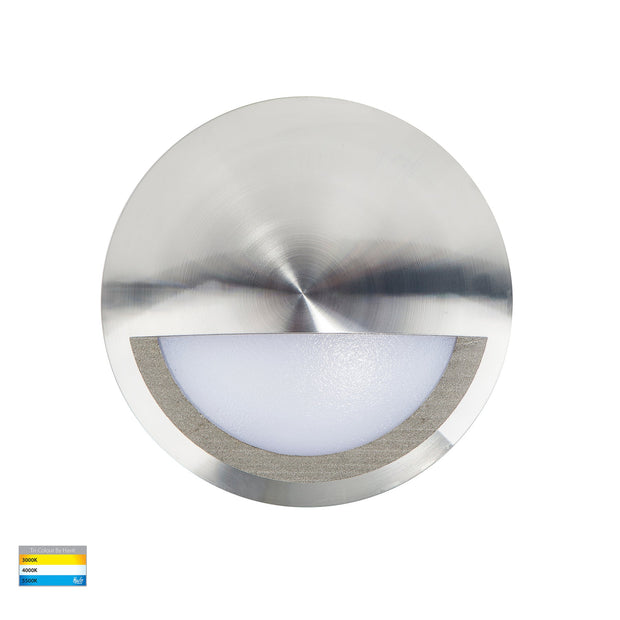 Nava 240V 5w 3CCT Surface Mounted Step Light with Eyelid Titanium Aluminium