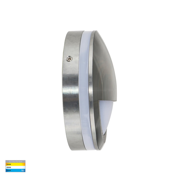 Nava 240V 5w 3CCT Surface Mounted Step Light with Eyelid Titanium Aluminium