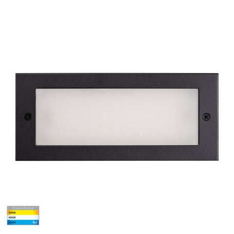 Bata 12v 10w CCT LED Recessed Brick Light Black Plain Face