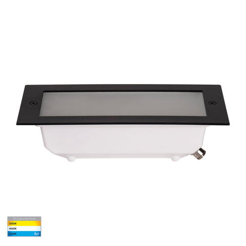 Bata 12v 10w CCT LED Recessed Brick Light Black Plain Face