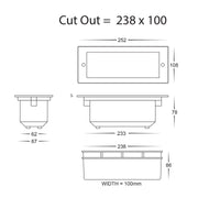 Bata 12v 10w CCT LED Recessed Brick Light 316 Stainless Steel Plain Face