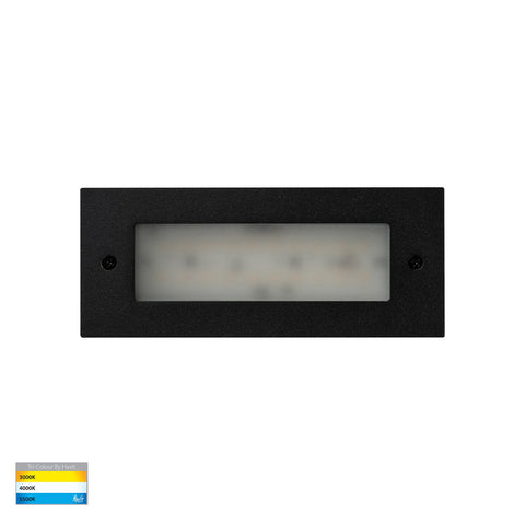 Bata 240v 6w CCT LED Recessed Brick Light With Black Plain Face