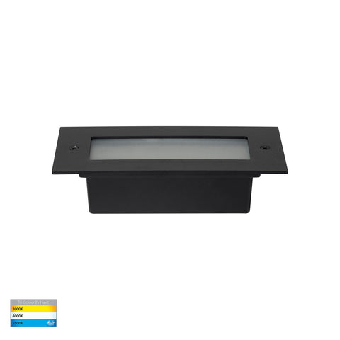 Bata 240v 6w CCT LED Recessed Brick Light With Black Plain Face