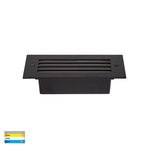 Bata 240v 6w CCT LED Recessed Brick Light with Black Grill Cover