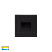 Trin 12v 1w 3CCT LED IP54 Black Small Square Recessed Steplight