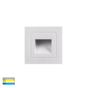 Trin 12v 1w 3CCT LED IP54 White Small Square Recessed Steplight