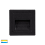 Trin 12v 3w 3CCT LED IP54 Black Large Square Recessed Steplight