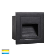 Trin 12v 3w 3CCT LED IP54 Black Large Square Recessed Steplight