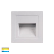 Trin 12v 3w 3CCT LED IP54 White Large Square Recessed Steplight