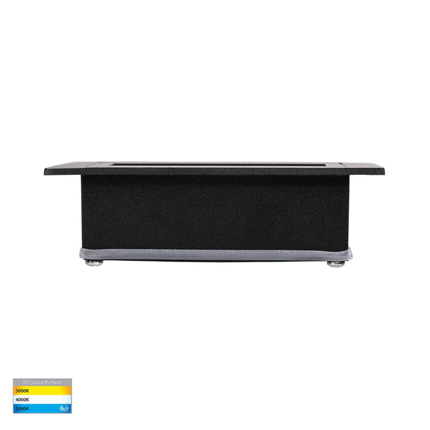 Trin 12v 5w 3CCT LED IP54 Black Large Rectangle Recessed Steplight