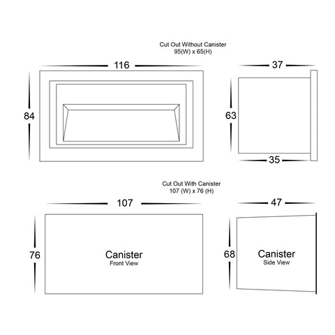 Trin 240v 5w 3CCT LED IP54 Black Large Rectangle Recessed Steplight