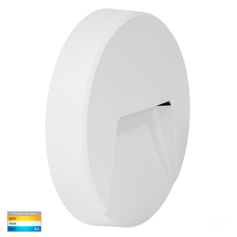 HV3221T-WHT Seefore Round White Surface Mounted PC 3w CCT 12v Step Light