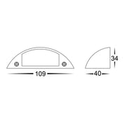Curva 12V 3w 3CCT LED IP65 Curved Brass Surface Mounted Wall Light