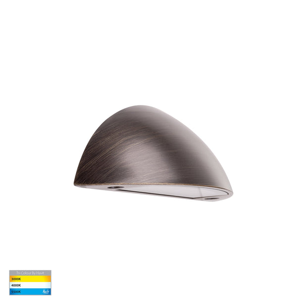 Curva 12V 3w 3CCT LED IP65 Curved Antique Brass Surface Mounted Wall Light