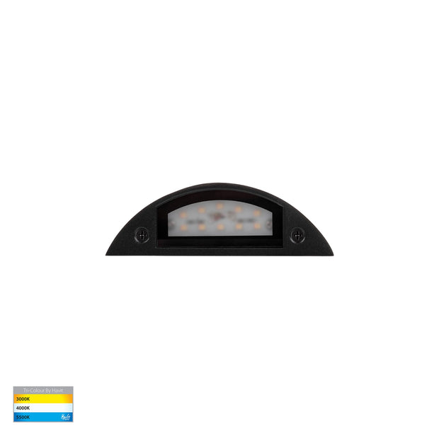 Curva 12V 3w 3CCT LED IP65 Curved Black Surface Mounted Wall Light