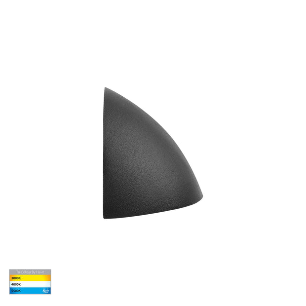 Curva 12V 3w 3CCT LED IP65 Curved Black Surface Mounted Wall Light