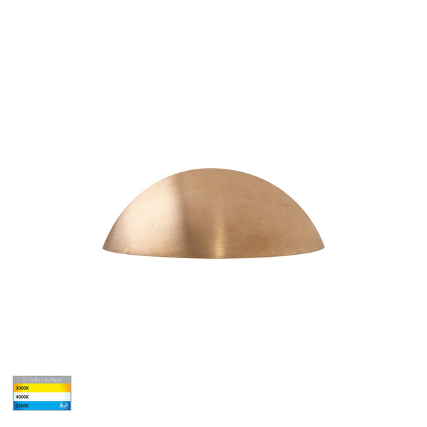 Curva 12V 3w 3CCT LED IP65 Curved Brass Surface Mounted Wall Light