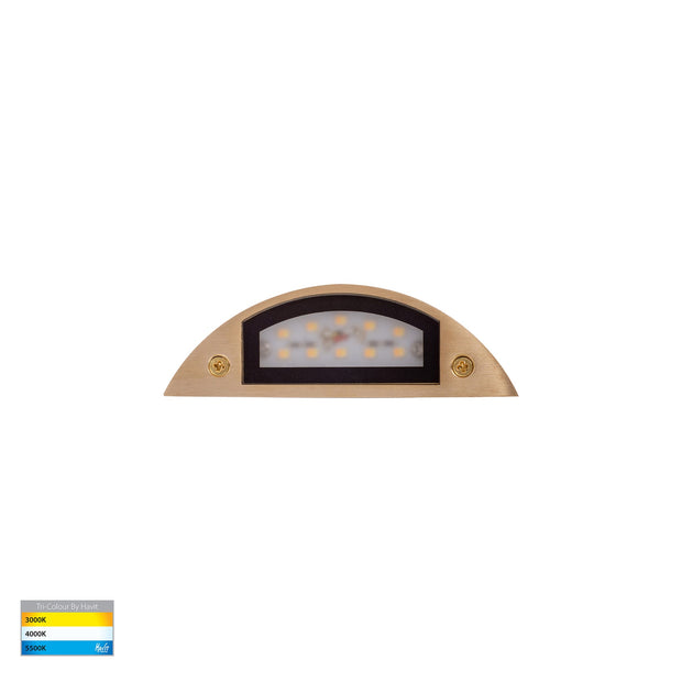 Curva 12V 3w 3CCT LED IP65 Curved Brass Surface Mounted Wall Light