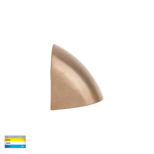 Curva 12V 3w 3CCT LED IP65 Curved Brass Surface Mounted Wall Light