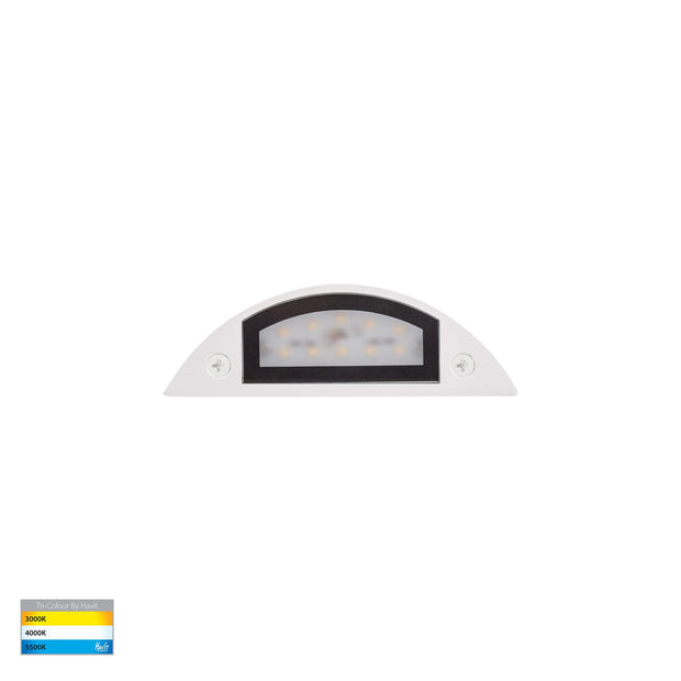 Curva 12V 3w 3CCT LED IP65 Curved White Surface Mounted Wall Light