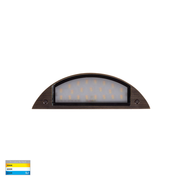 Curva 12V 5w 3CCT LED IP65 Curved Antique Brass Surface Mounted Wall Light