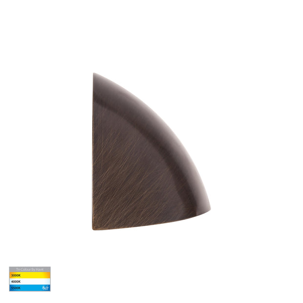 Curva 12V 5w 3CCT LED IP65 Curved Antique Brass Surface Mounted Wall Light