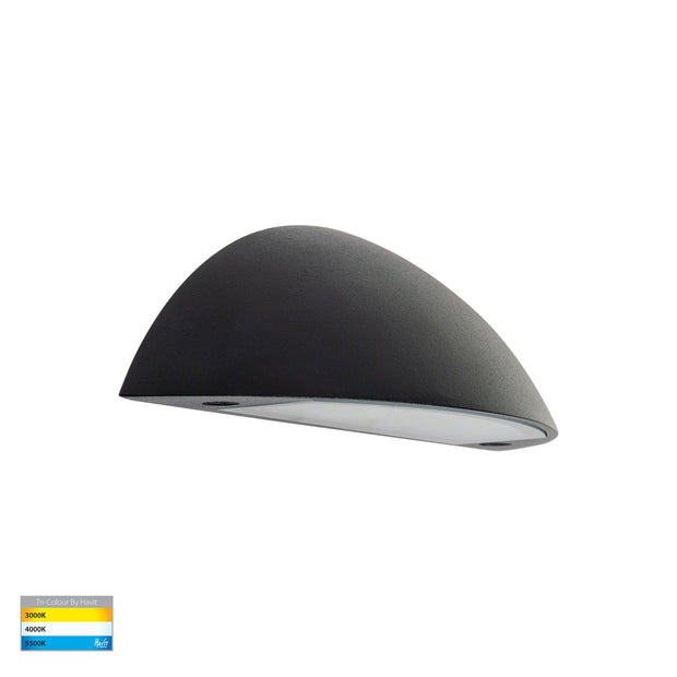 Curva 12V 5w 3CCT LED IP65 Curved Black Surface Mounted Wall Light