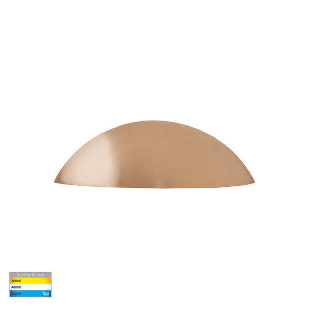 Curva 12V 5w 3CCT LED IP65 Curved Brass Surface Mounted Wall Light