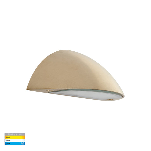 Curva 12V 5w 3CCT LED IP65 Curved Brass Surface Mounted Wall Light
