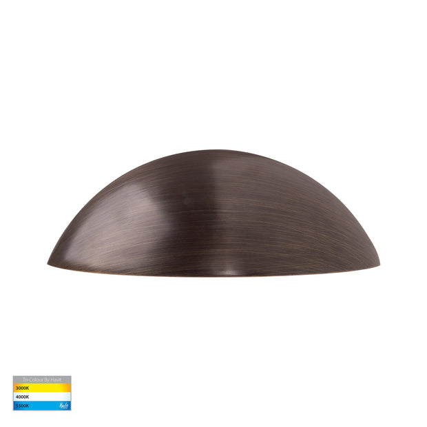 Curva 12V 7w 3CCT LED IP65 Curved Antique Brass Surface Mounted Wall Light