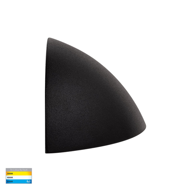 Curva 12V 7w 3CCT LED IP65 Curved Black Surface Mounted Wall Light
