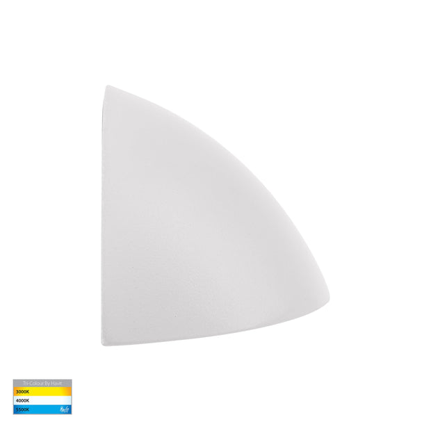 Curva 12V 7w 3CCT LED IP65 Curved White Surface Mounted Wall Light