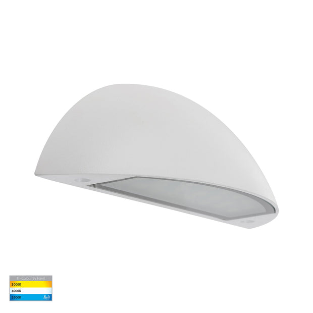 Curva 12V 7w 3CCT LED IP65 Curved White Surface Mounted Wall Light
