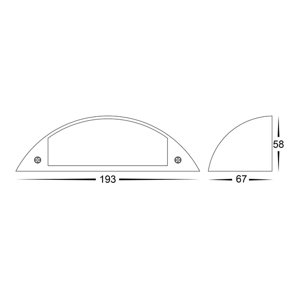 Curva 12V 7w 3CCT LED IP65 Curved Black Surface Mounted Wall Light