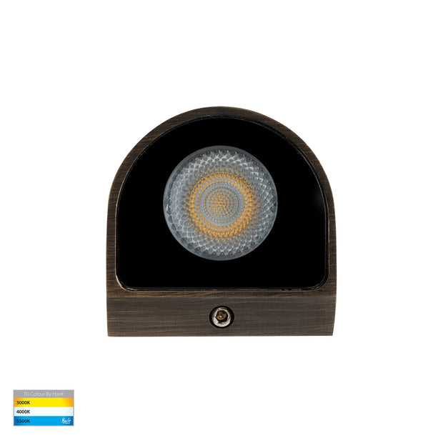 Patra 12v 1.5w 3CCT LED IP65 Surface Mounted Step Light Antique Brass