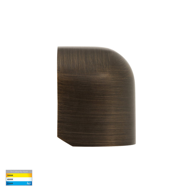 Patra 12v 1.5w 3CCT LED IP65 Surface Mounted Step Light Antique Brass