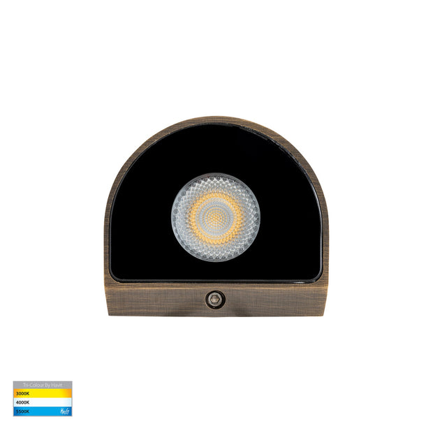 Karval 12v 1.5w 3CCT LED IP65 Surface Mounted Step Light Antique Brass