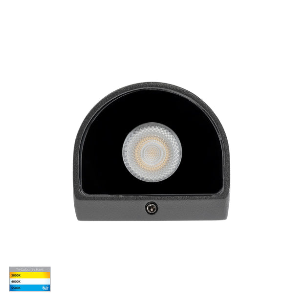 Karval 12v 1.5w 3CCT LED IP65 Surface Mounted Step Light Black