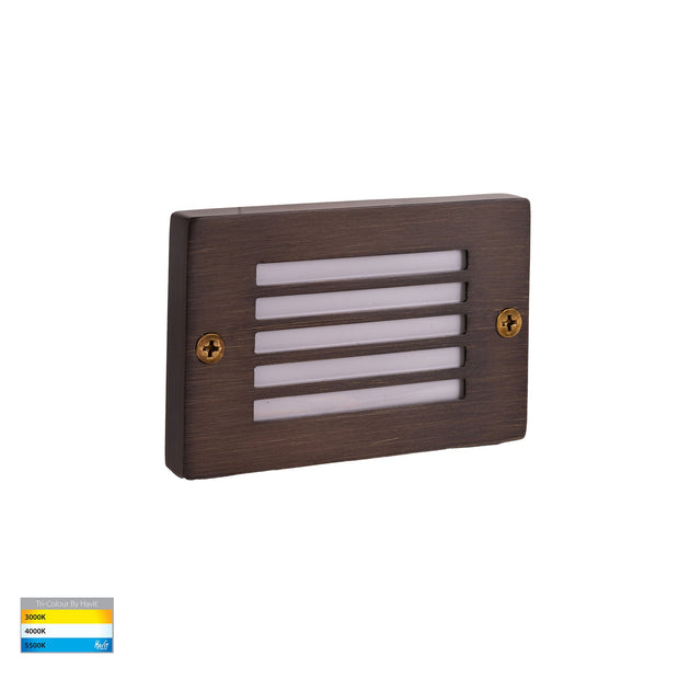 Ardam 12v 3w 3CCT LED IP65 Surface Mounted Step Light Antique Brass
