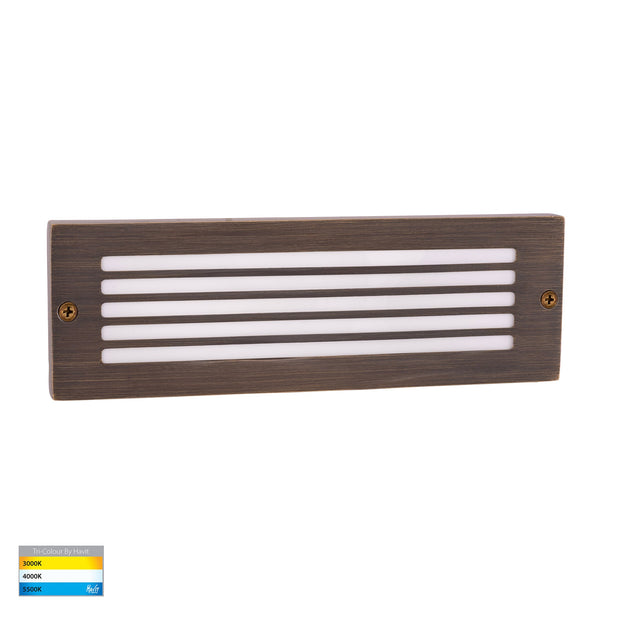Ardam 12v 6w 3CCT LED IP65 Surface Mounted Step Light Antique Brass