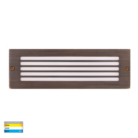 Ardam 12v 6w 3CCT LED IP65 Surface Mounted Step Light Antique Brass