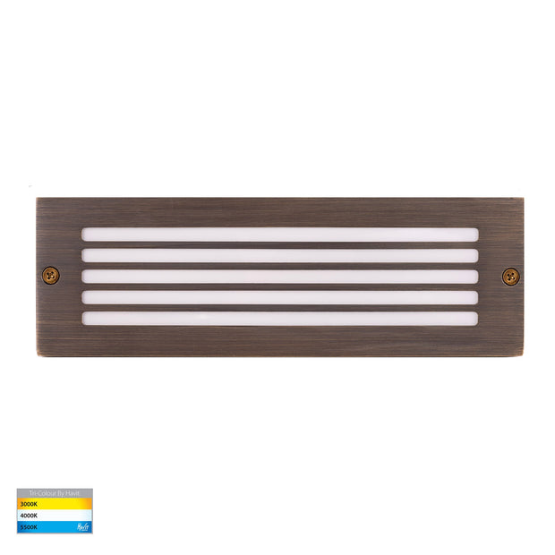 Ardam 12v 6w 3CCT LED IP65 Surface Mounted Step Light Antique Brass
