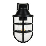 Marina IP 54 Black Polycarbonate Wall Light 8w E27 Warm White
