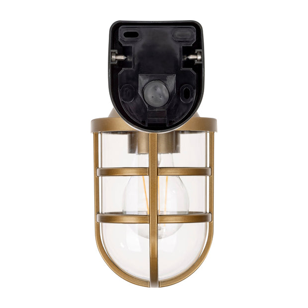 Marina IP54 Brass Coloured Polycarbonate Wall Light 8w E27 Warm White