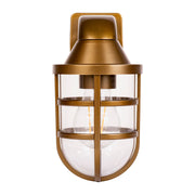 Marina IP54 Brass Coloured Polycarbonate Wall Light 8w E27 Warm White