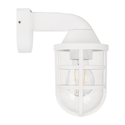 Marina IP54 White Polycarbonate Wall Light 8w E27 Warm White