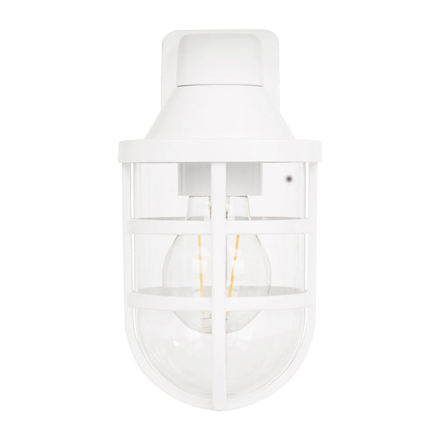 Marina IP54 White Polycarbonate Wall Light 8w E27 Warm White